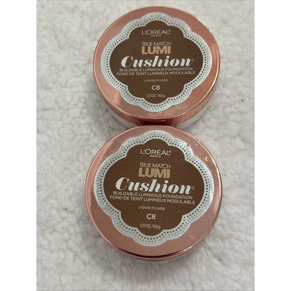 L'Oreal True Match Lumi Cushion Foundation C6 C8 Cocoa 2 Pack New Sealed